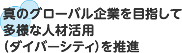 真のグローバル企業を目指して多様な人材活用(ダイバーシティ)を推進